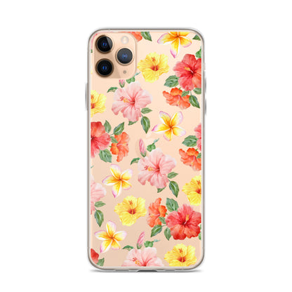 Hibiscus Bloom Clear iPhone Case