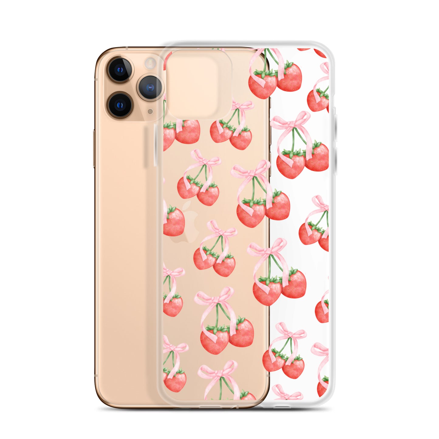 Sweet Strawberries Clear iPhone Case