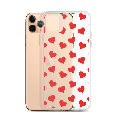 Red Hearts Clear iPhone Case