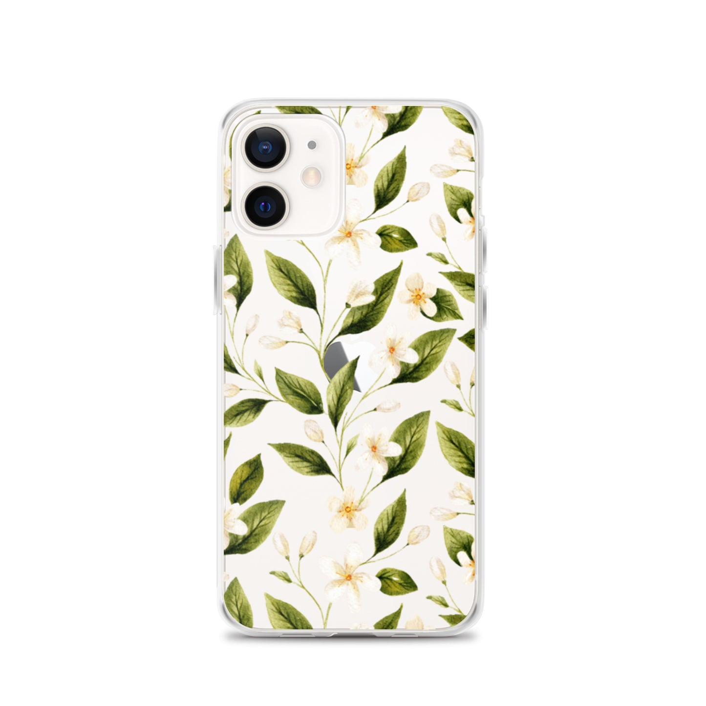 White Floral Clear iPhone Case iPhone 12