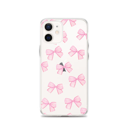 Pink Bows Clear iPhone Case