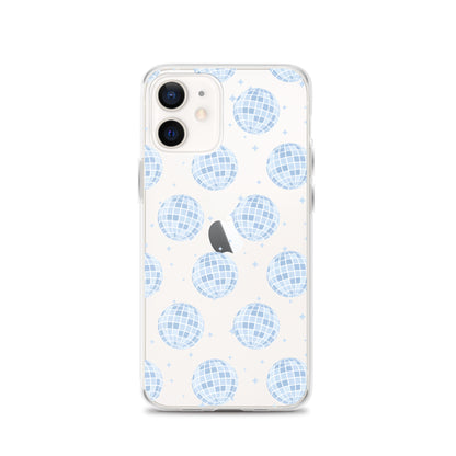 Blue Disco Balls Clear iPhone Case