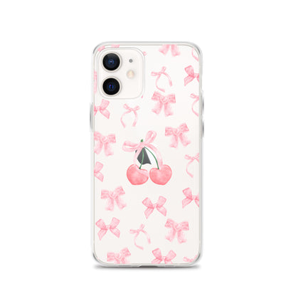 Cherry Bows Clear iPhone Case