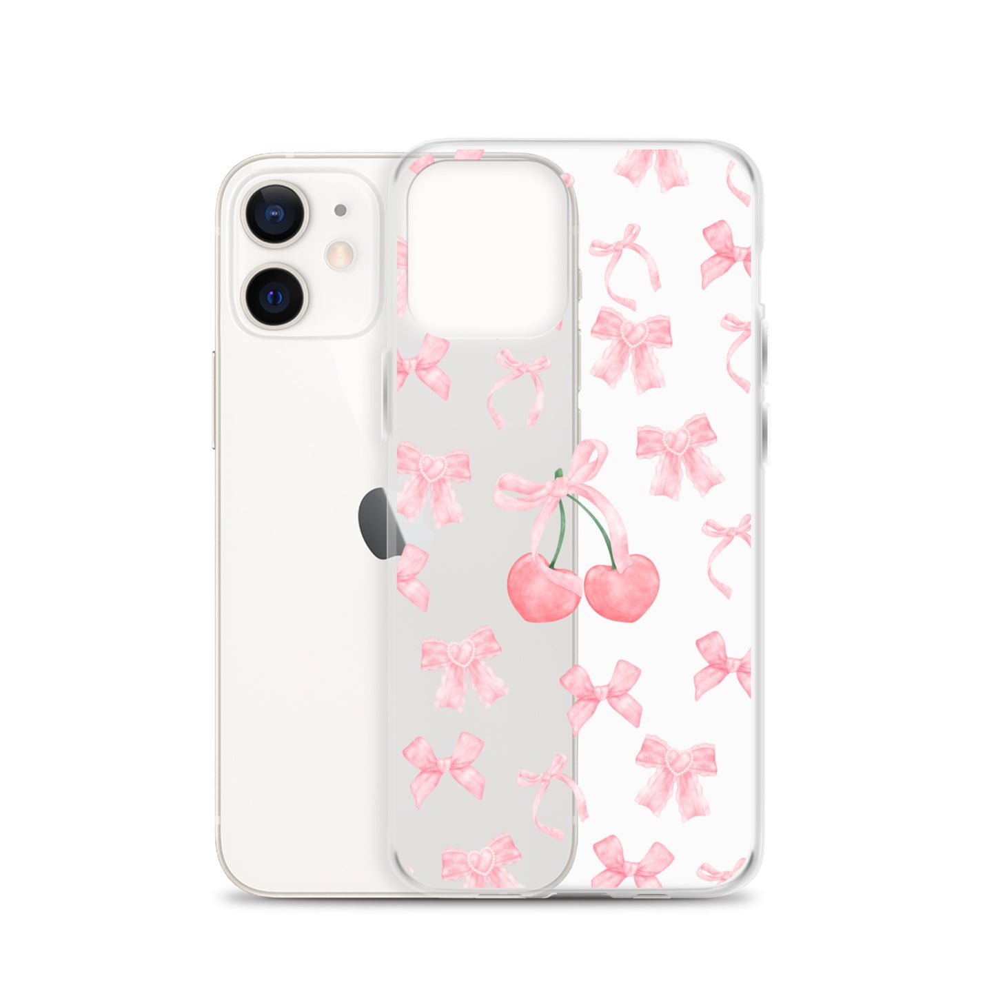 Cherry Bows Clear iPhone Case