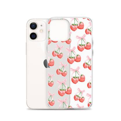 Sweet Strawberries Clear iPhone Case