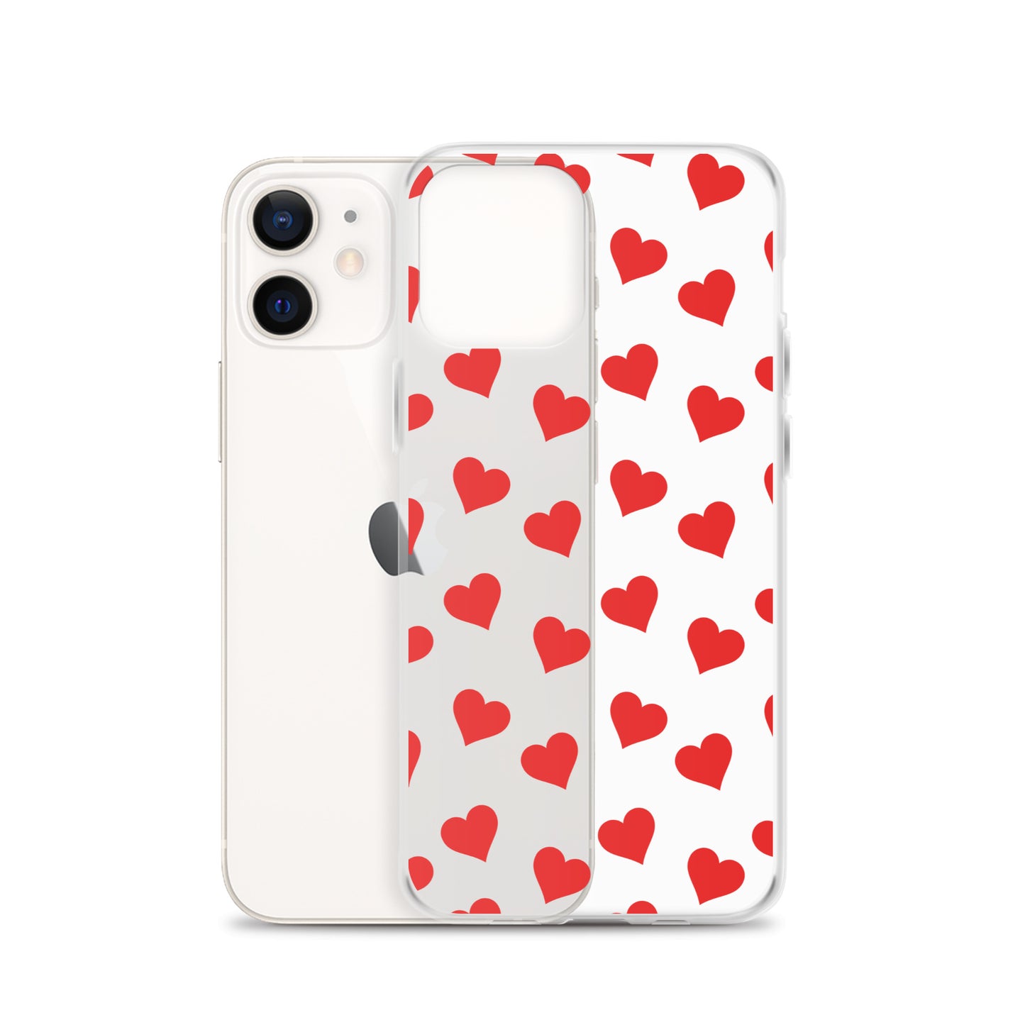 Red Hearts Clear iPhone Case