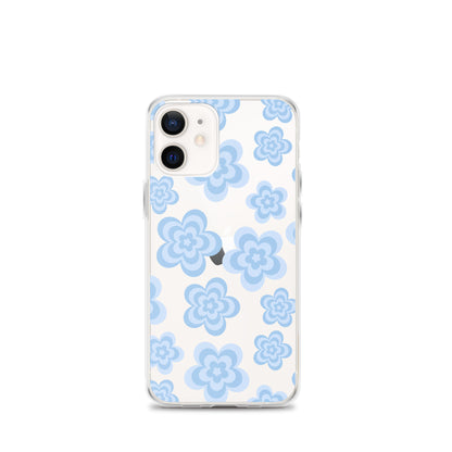 Blue Floral Clear iPhone Case iPhone 12 mini