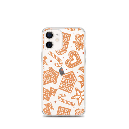 Gingerbread Clear iPhone Case iPhone 12 mini