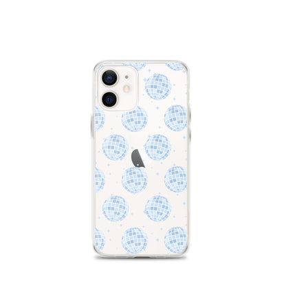 Blue Disco Balls Clear iPhone Case