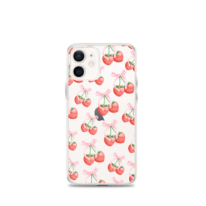 Sweet Strawberries Clear iPhone Case