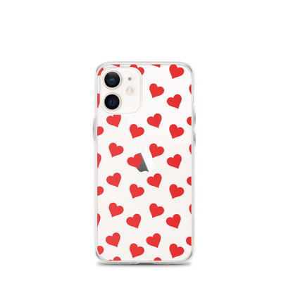 Red Hearts Clear iPhone Case