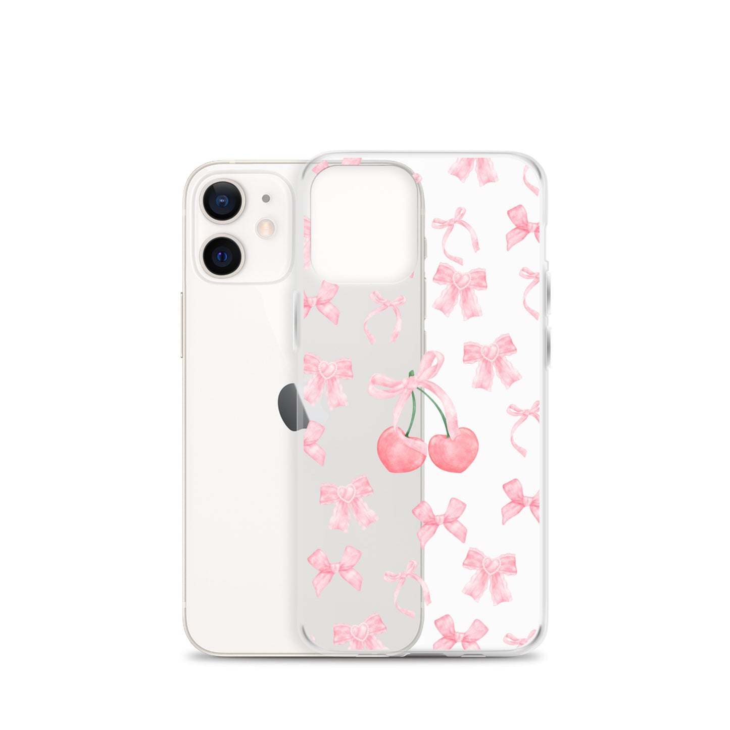 Cherry Bows Clear iPhone Case