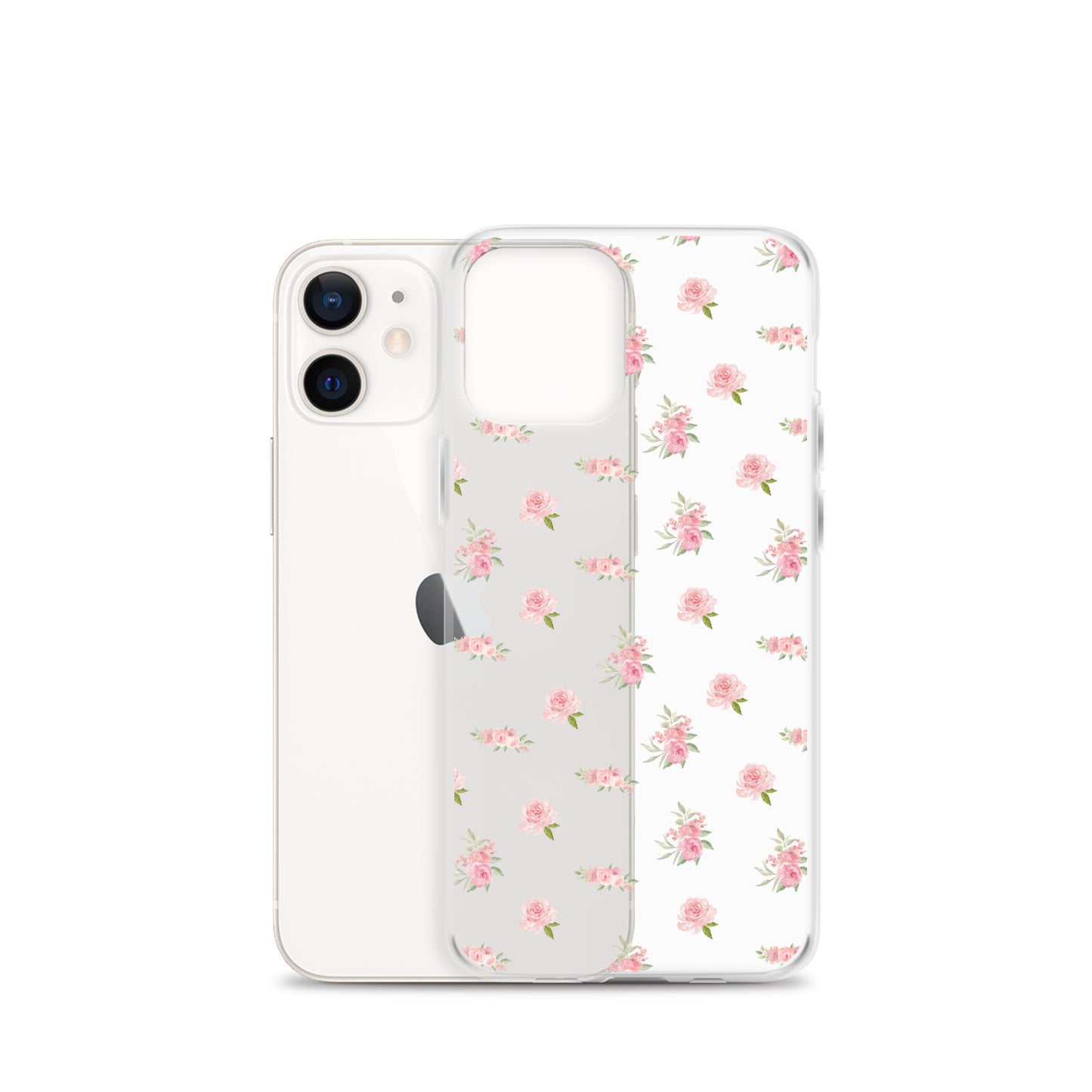 Pink Vintage Roses Clear iPhone Case