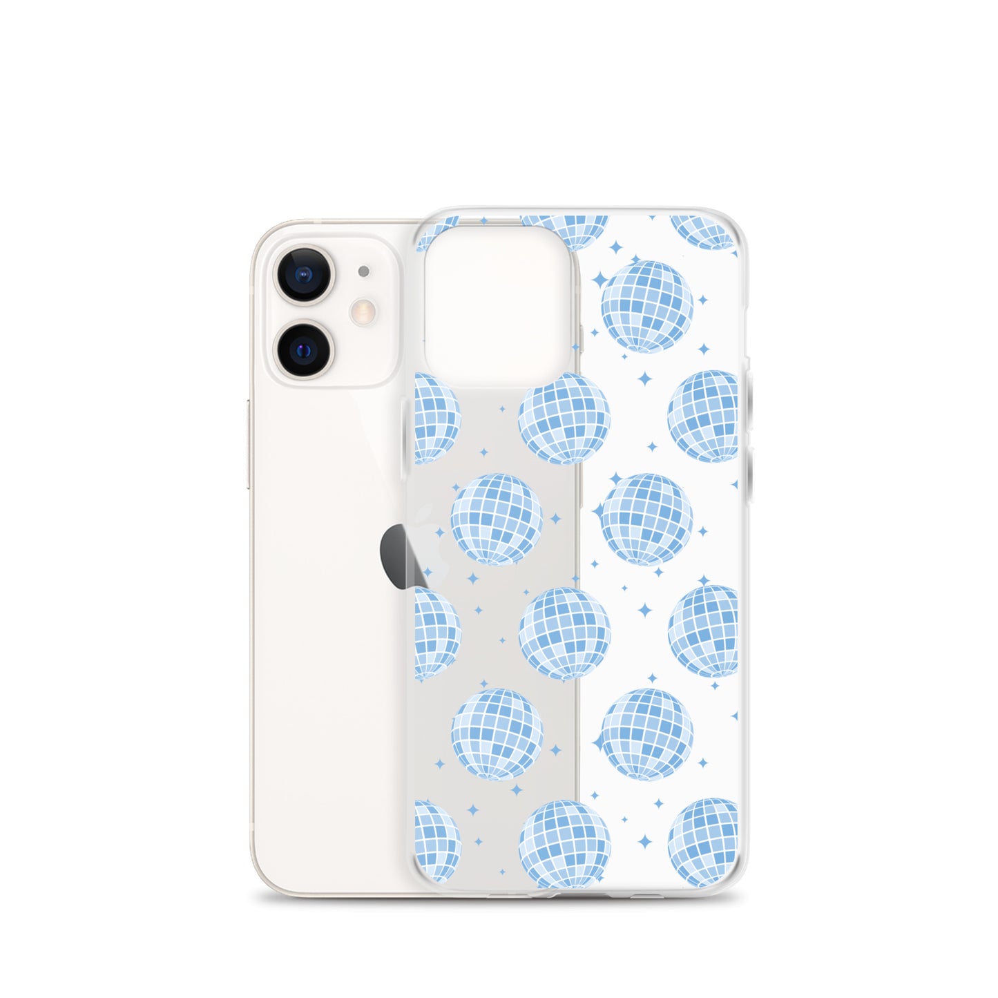 Blue Disco Balls Clear iPhone Case