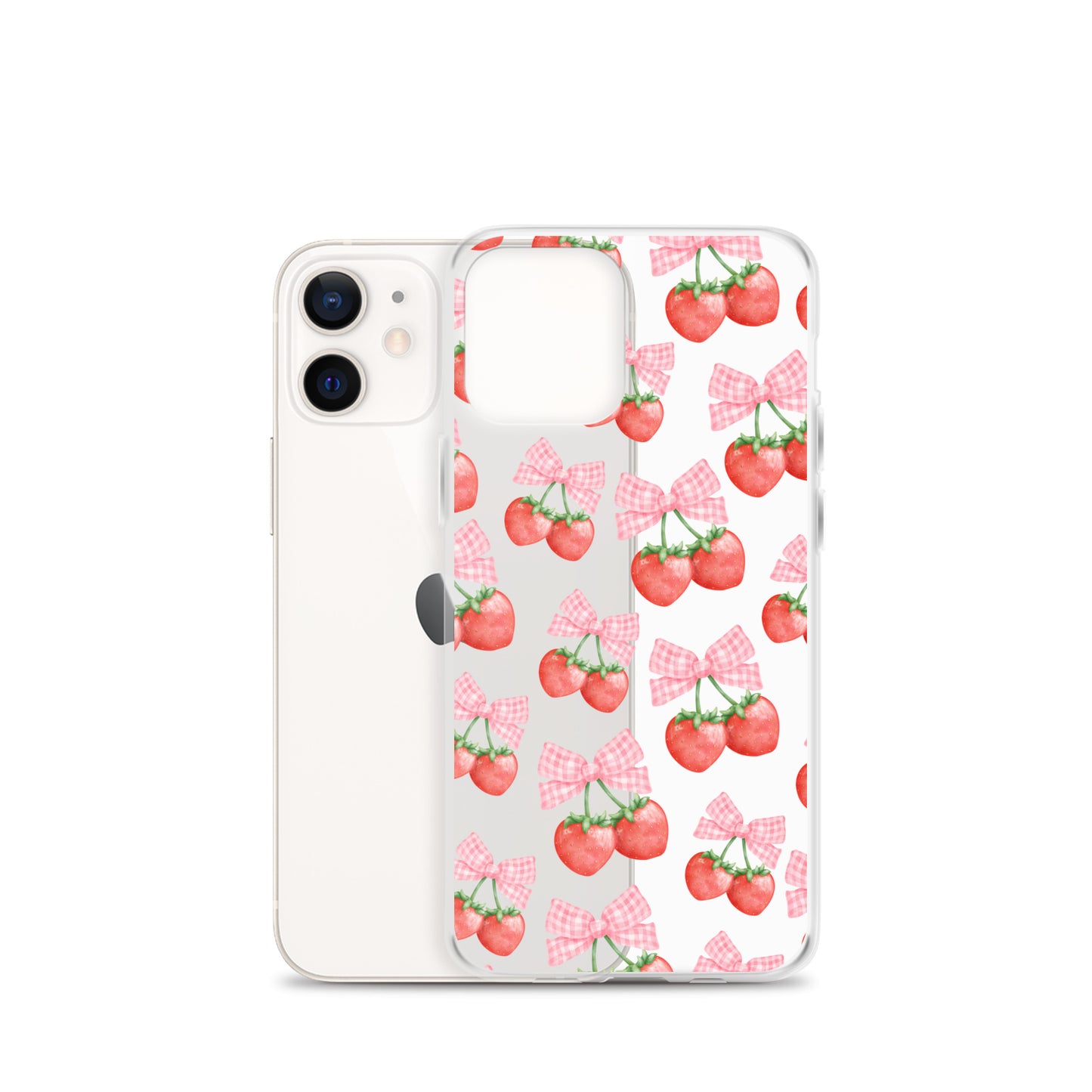 Strawberry Bows Clear iPhone Case