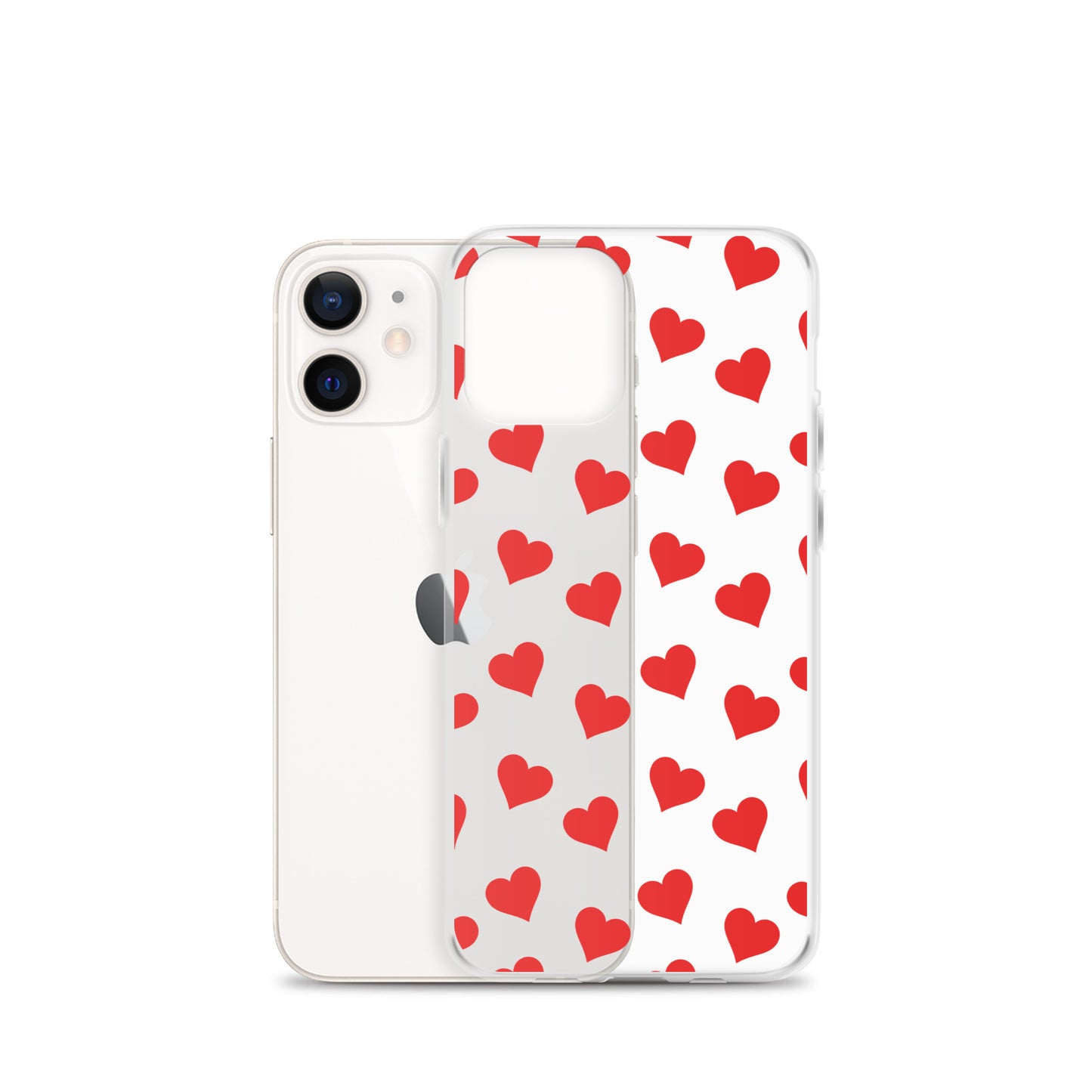 Red Hearts Clear iPhone Case