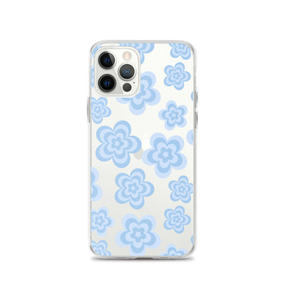 Blue Floral Clear iPhone Case iPhone 12 Pro