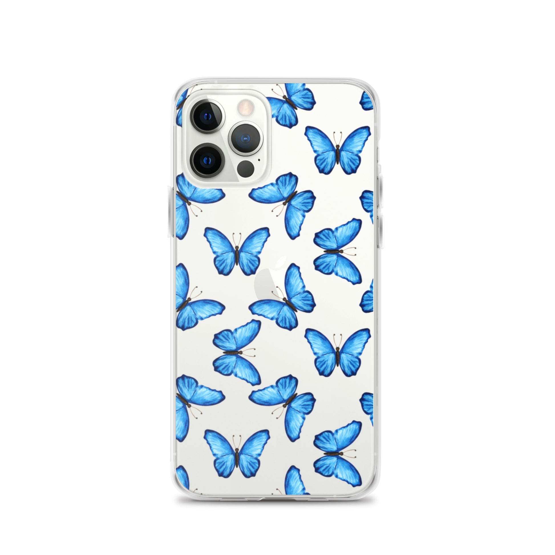 Blue Butterfly Clear iPhone Case iPhone 12 Pro