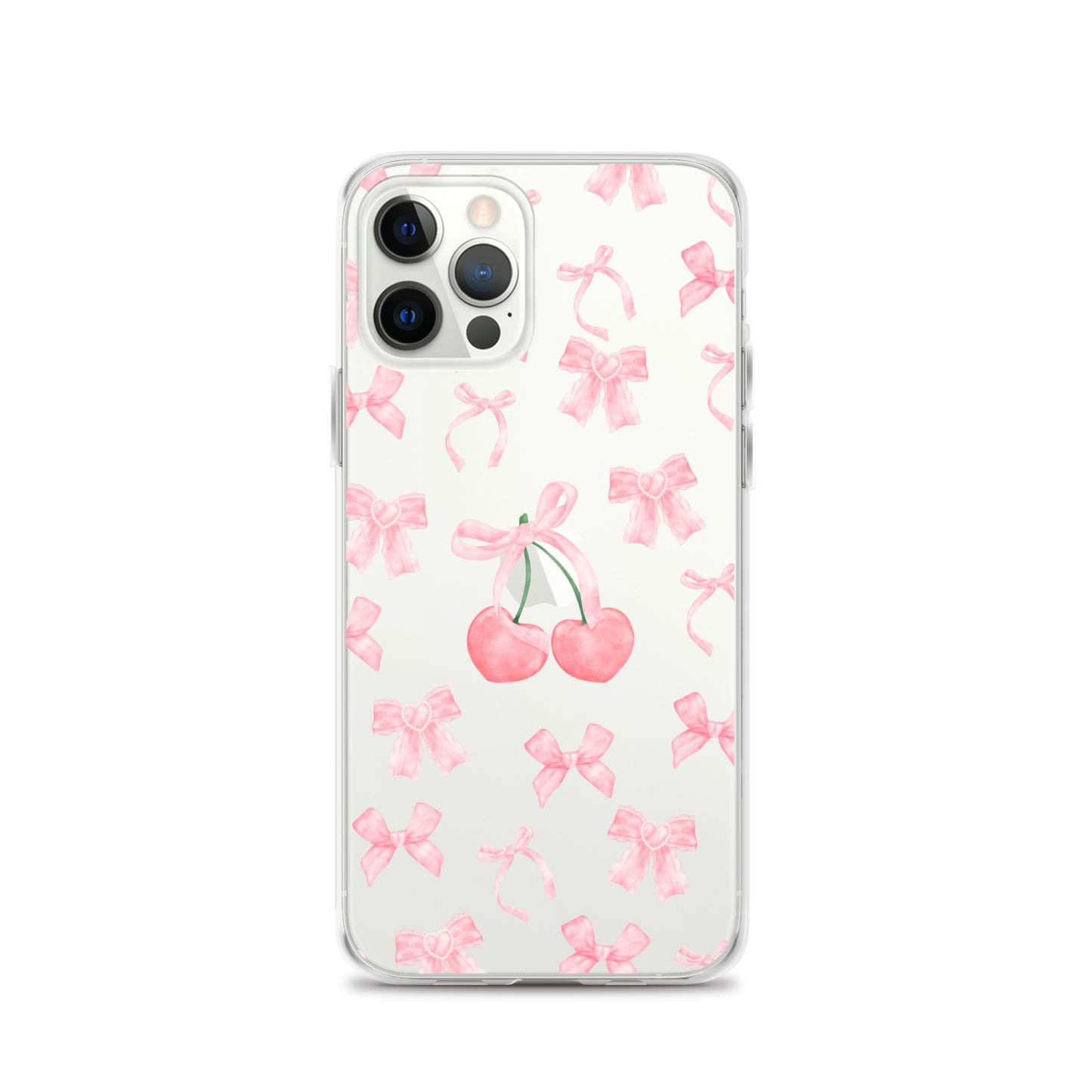 Cherry Bows Clear iPhone Case