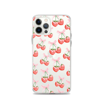 Sweet Strawberries Clear iPhone Case