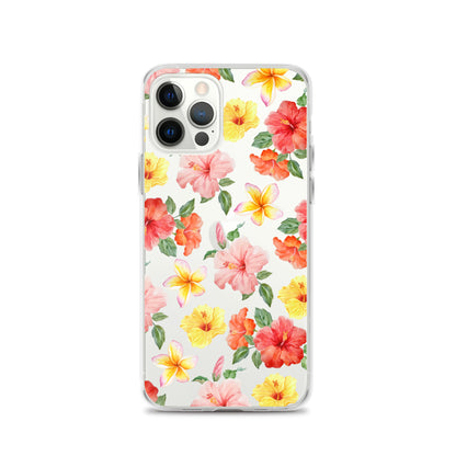 Hibiscus Bloom Clear iPhone Case