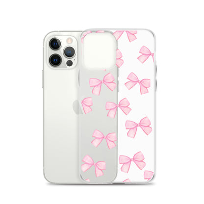 Pink Bows Clear iPhone Case