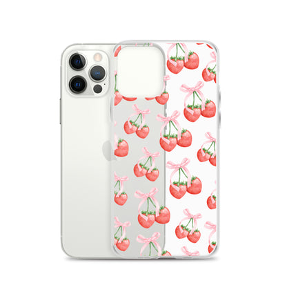 Sweet Strawberries Clear iPhone Case