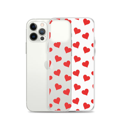 Red Hearts Clear iPhone Case