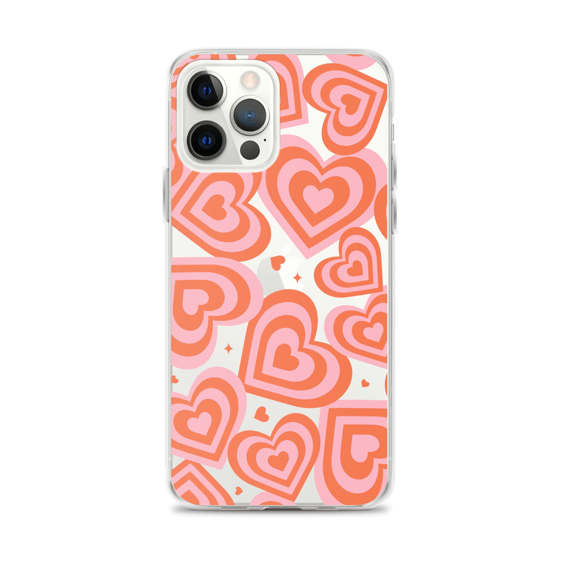 Pink & Red Hearts Clear iPhone Case iPhone 12 Pro Max