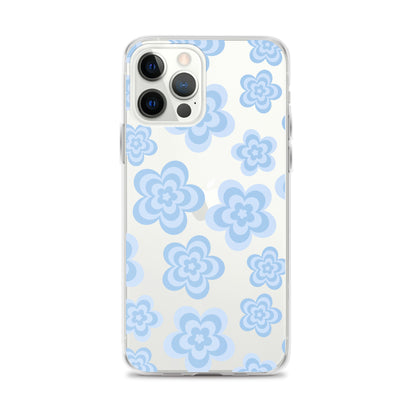 Blue Floral Clear iPhone Case iPhone 12 Pro Max