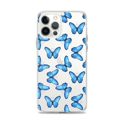 Blue Butterfly Clear iPhone Case iPhone 12 Pro Max