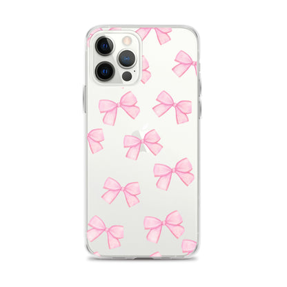 Pink Bows Clear iPhone Case