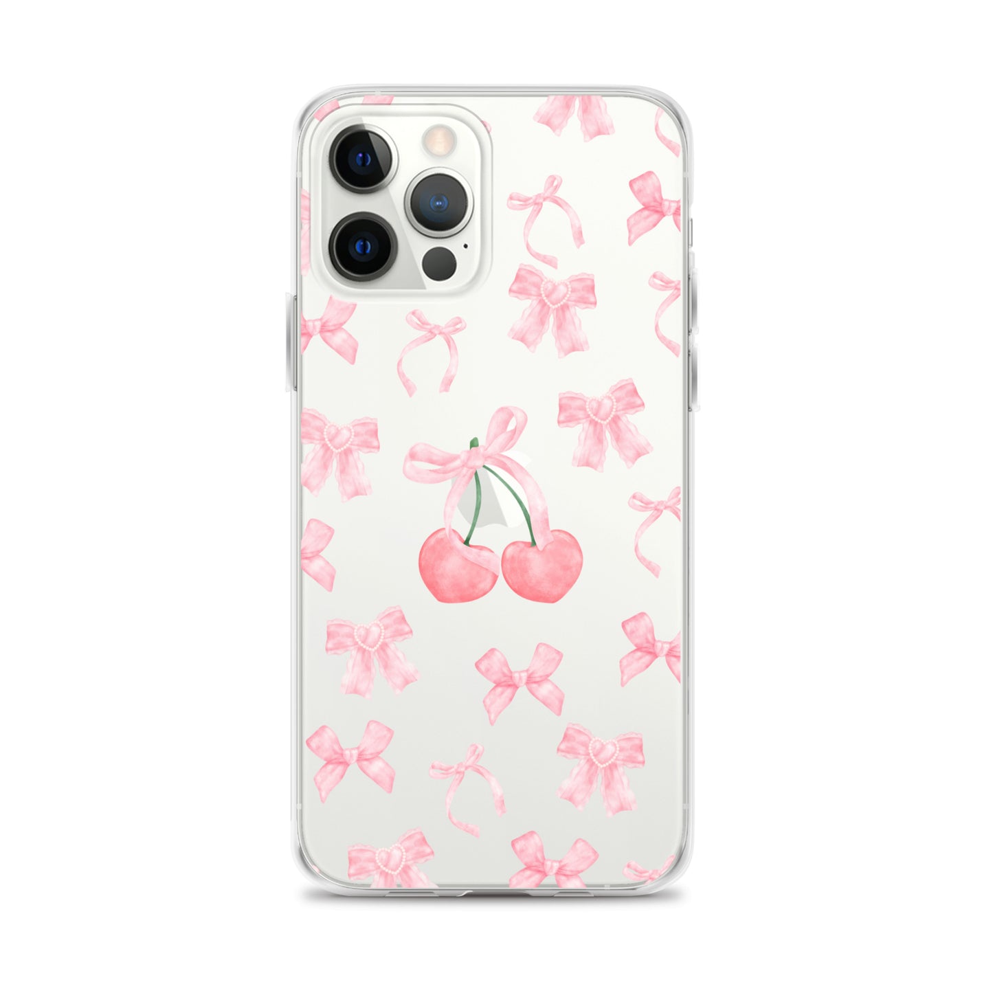 Cherry Bows Clear iPhone Case