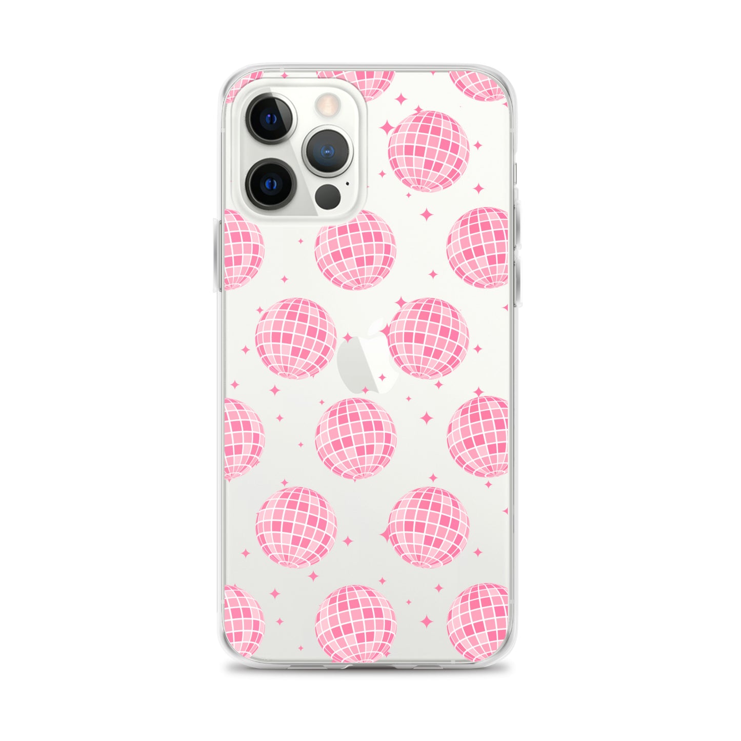 Pink Disco Balls Clear iPhone Case