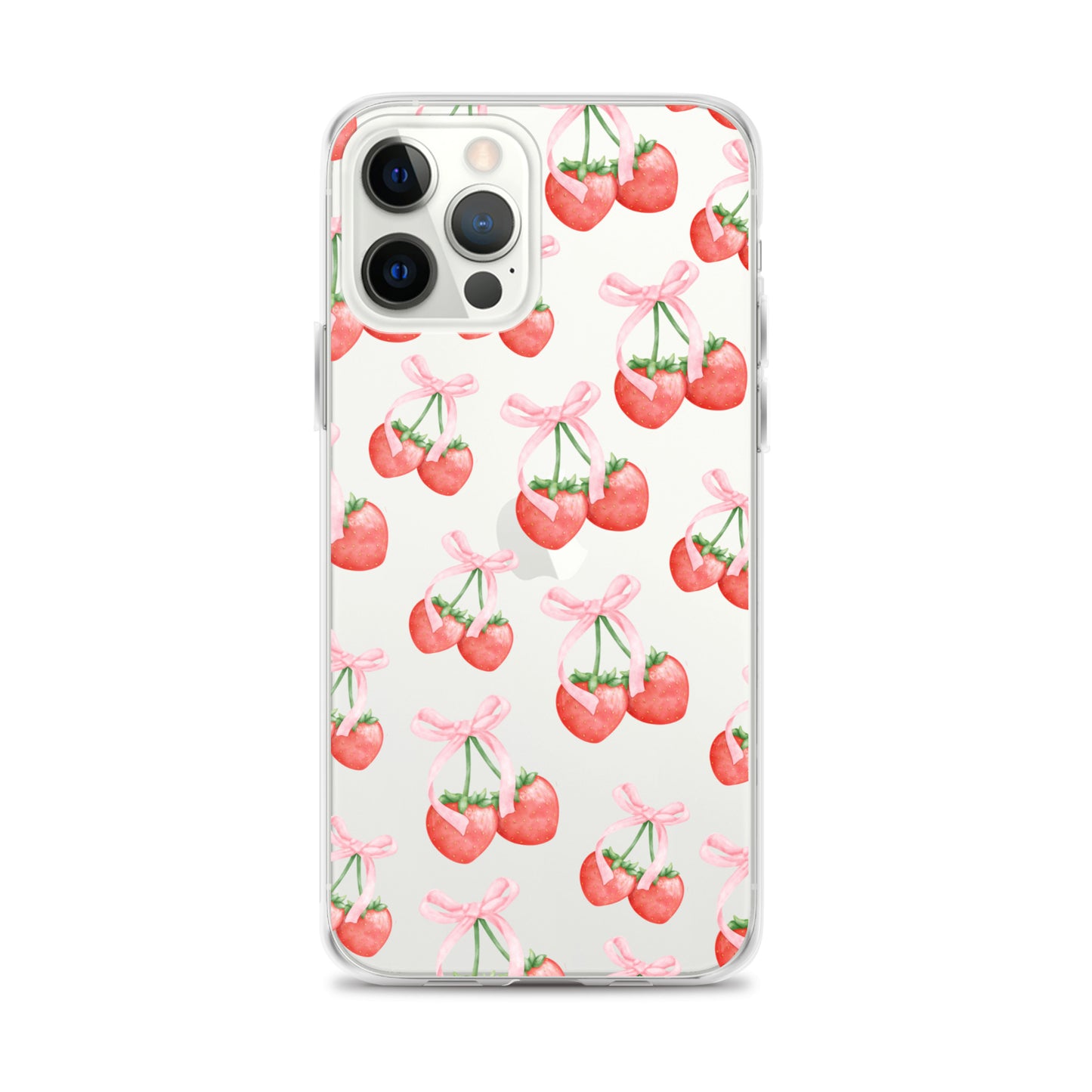 Sweet Strawberries Clear iPhone Case