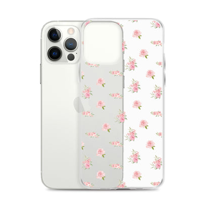 Pink Vintage Roses Clear iPhone Case