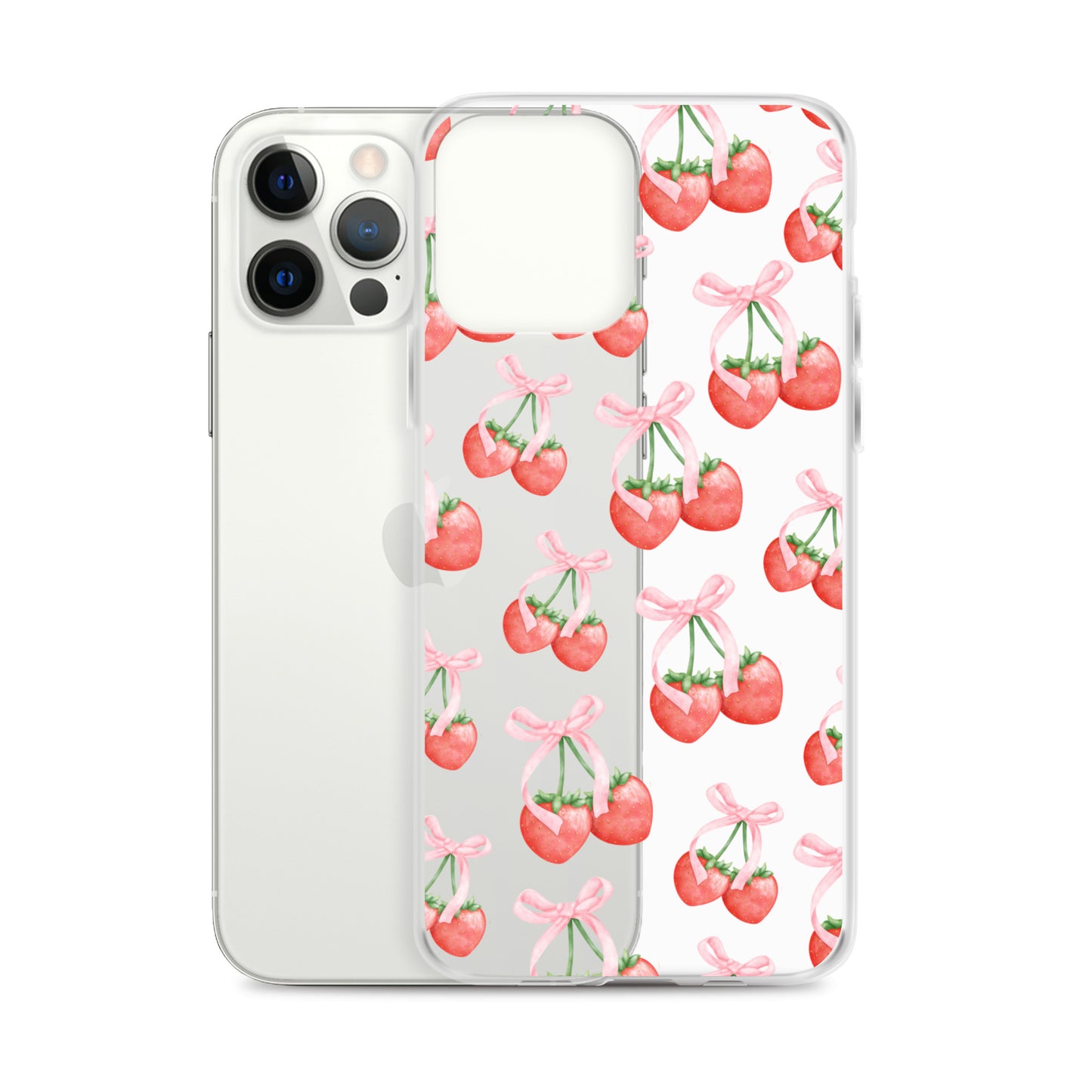 Sweet Strawberries Clear iPhone Case