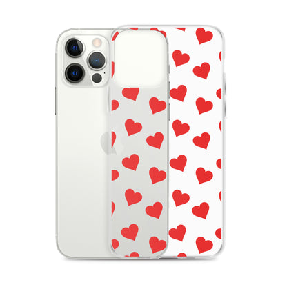 Red Hearts Clear iPhone Case