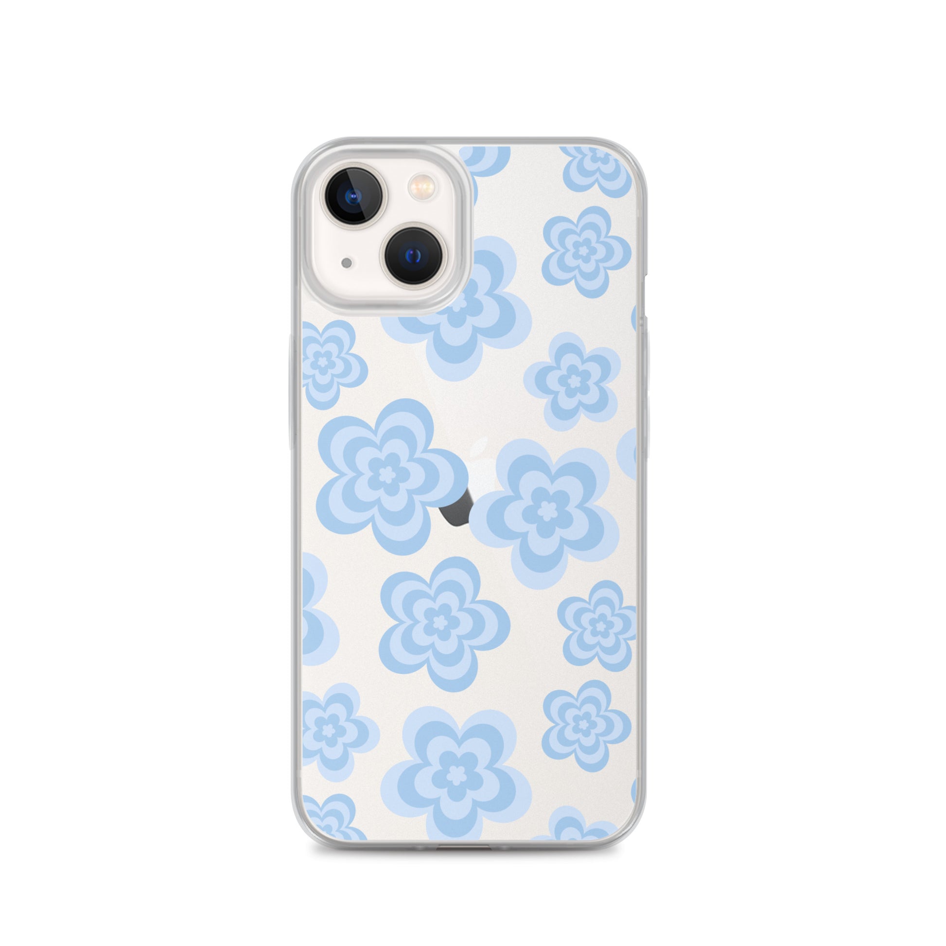 Blue Floral Clear iPhone Case iPhone 13