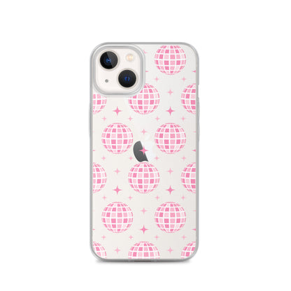 Pink Disco Clear iPhone Case iPhone 13