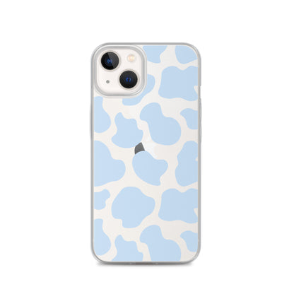 Blue Cow Clear iPhone Case iPhone 13