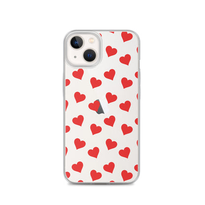 Red Hearts Clear iPhone Case