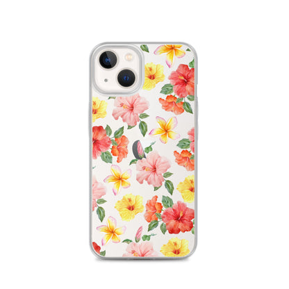 Hibiscus Bloom Clear iPhone Case