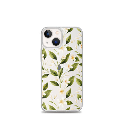 White Floral Clear iPhone Case iPhone 13 mini