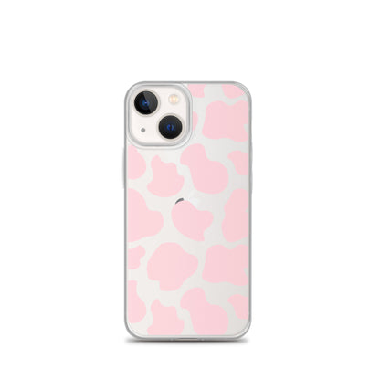 Pink Cow Clear iPhone Case iPhone 13 mini