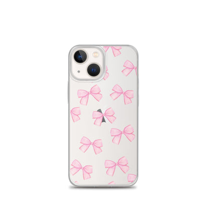 Pink Bows Clear iPhone Case