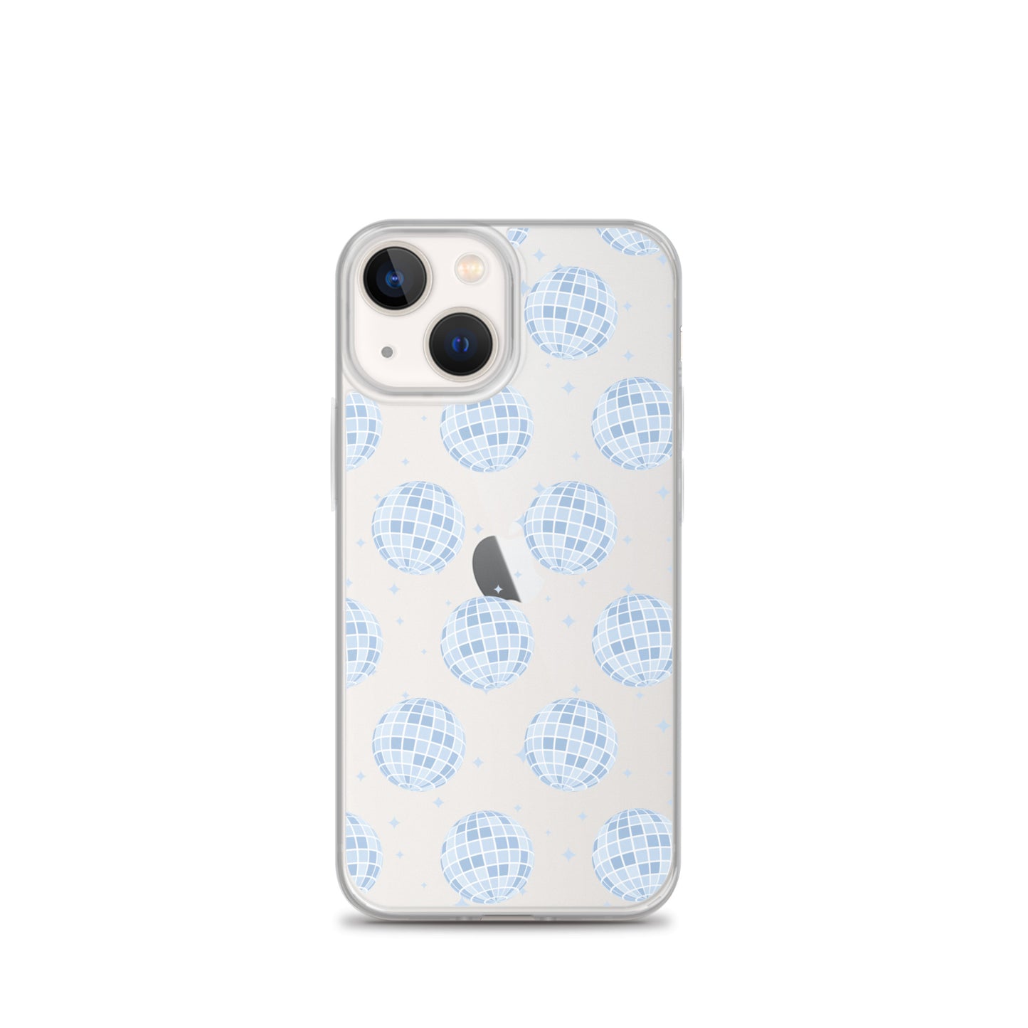 Blue Disco Balls Clear iPhone Case