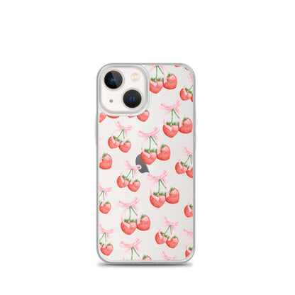 Sweet Strawberries Clear iPhone Case