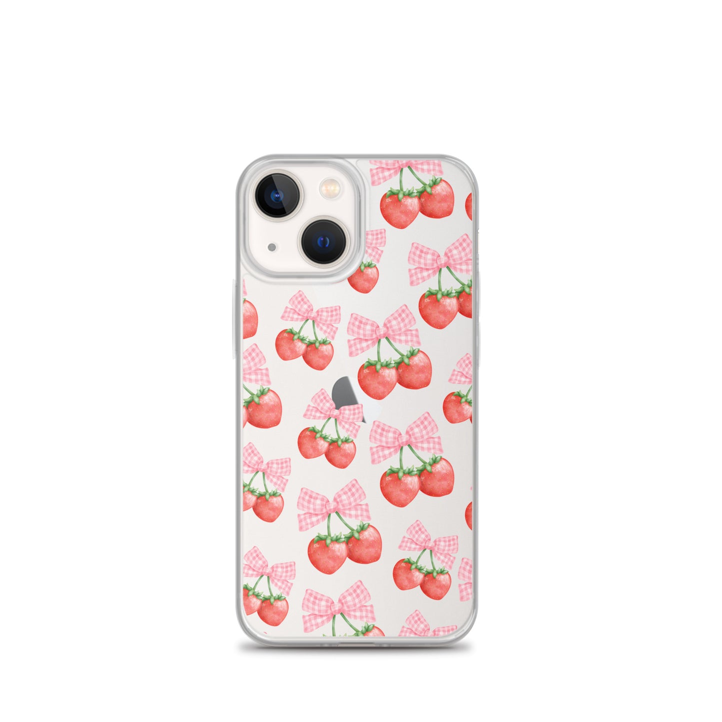 Strawberry Bows Clear iPhone Case