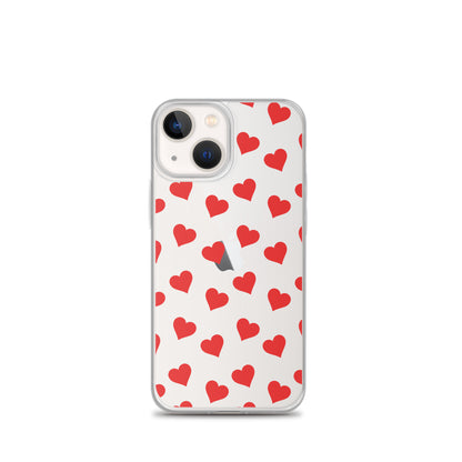 Red Hearts Clear iPhone Case